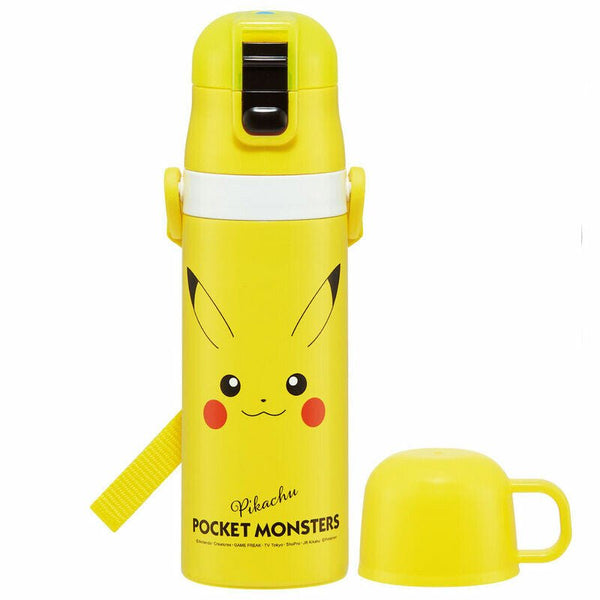 Skater Pokemon Pikachu Stainless Steel Thermos Bottle with Locking Lid and Cup - Twinkle Glory