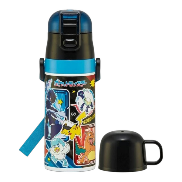 Skater Pokémon Stainless Steel Thermos Bottle with Locking Lid and Cup 420ml - Twinkle Glory