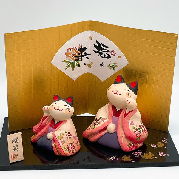 Smile Parent-Child Kimono Lucky Cat Set