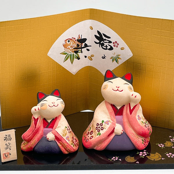 Smile Parent-Child Kimono Lucky Cat Set