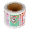 Twinkle Glory Sanrio Hello Kitty 50th Anniversary pink masking sticker roll featuring vintage newspaper cover designs.