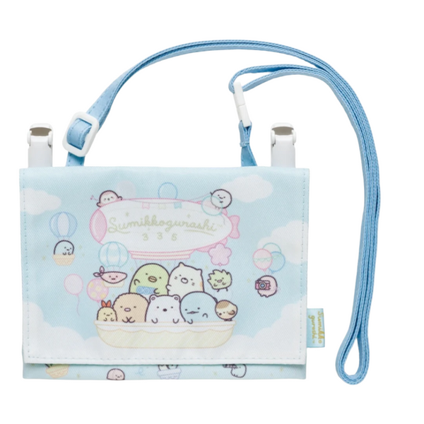 sumikko gurashi airship blue pocket pouch with shoulder strap