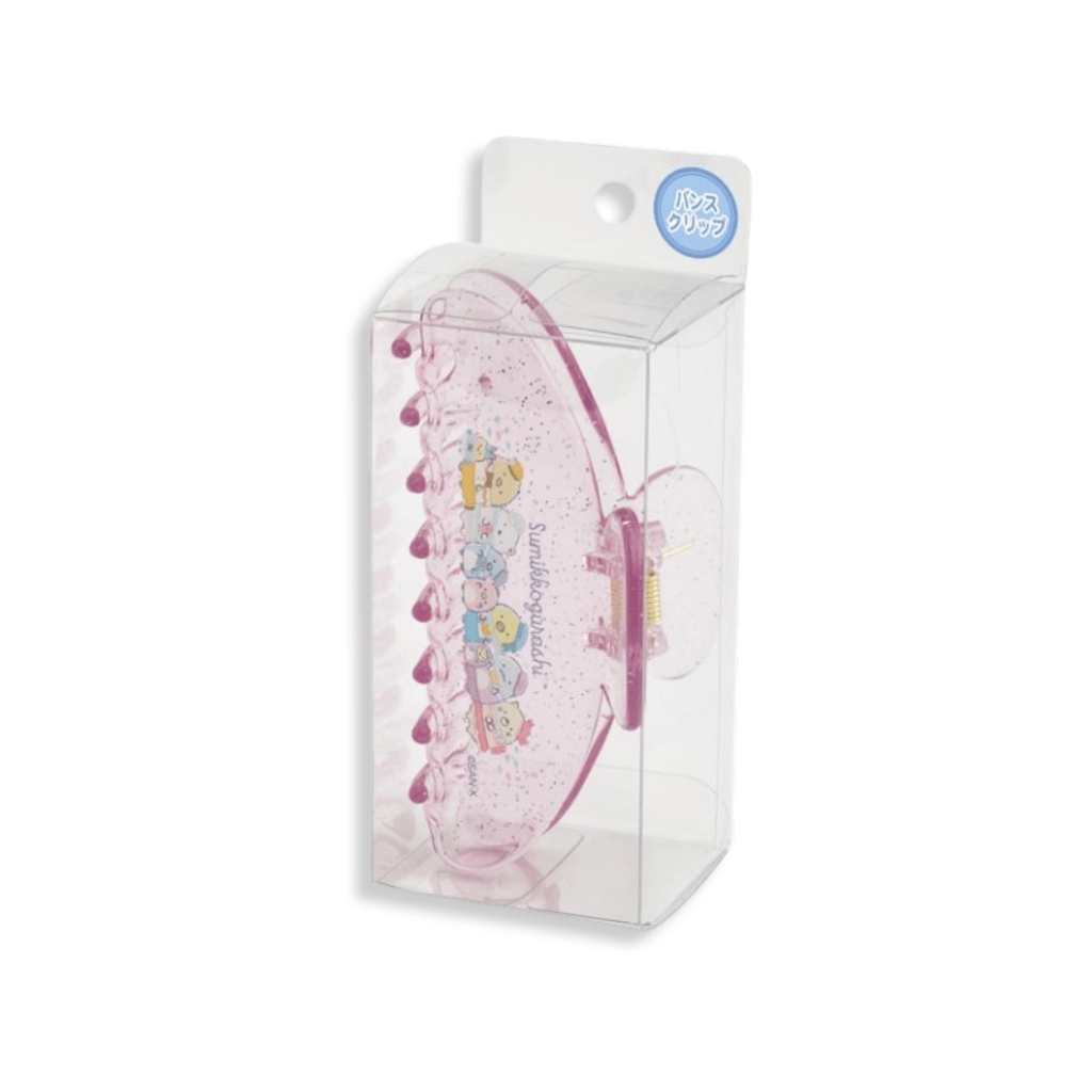 Sumikko Gurashi Characters Pink Glitter Clear Hair Claw Clip - Twinkle Glory