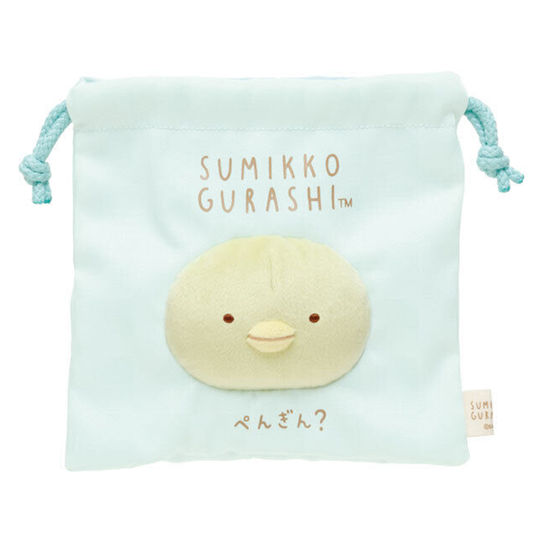 Sumikko Gurashi Penguin? 3D Fluffy Face Drawstring Bag