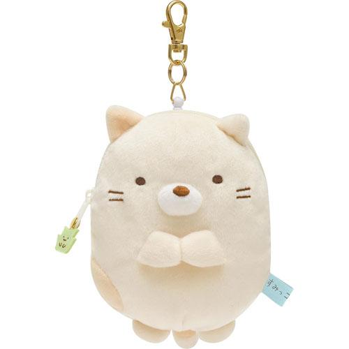 Sumikko Gurashi Neko Plush Pass Case with Reel