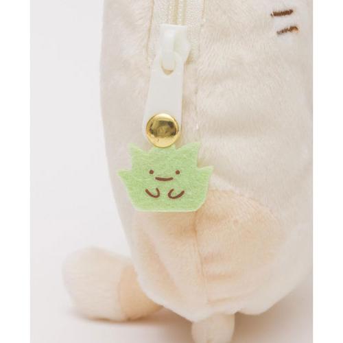 Sumikko Gurashi Neko Plush Pass Case with Reel