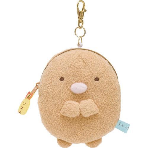 Sumikko Gurashi Tonkatsu Plush Pass Case with Reel