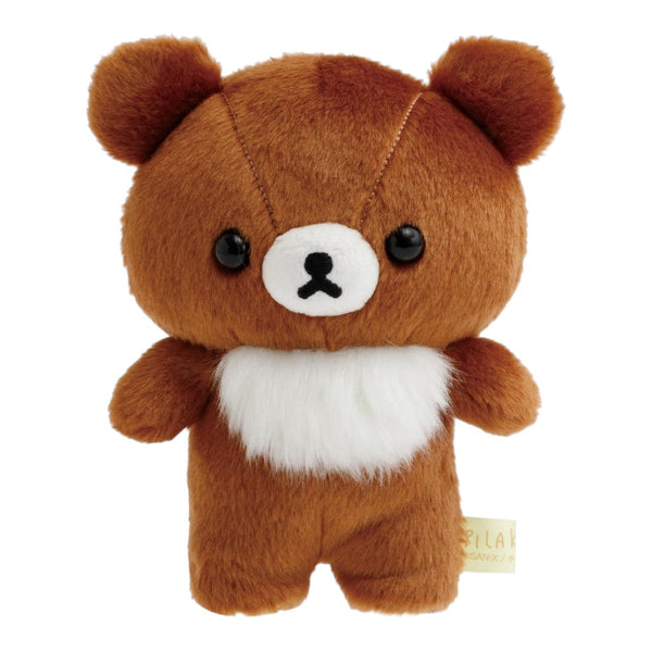 Twinkle Glory 15cm Chairoikoguma plush toy with soft brown fur, fluffy white chest patch, and embroidered face details.