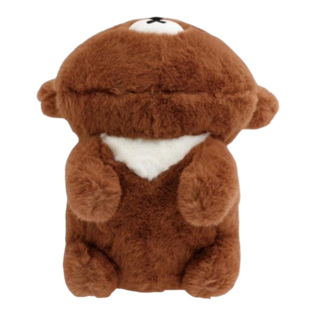 Twinkle Glory San-X Chairoikoguma laying down plush in soft brown polyester with a white chest patch