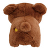 Twinkle Glory San-X Chairoikoguma plush back view showing soft brown polyester fur and a small yellow honey mark