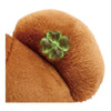 Twinkle Glory San-X Chairoikoguma plush detail showing soft brown polyester fur and a green clover charm