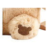 Twinkle Glory San-X Chairoikoguma plush toy foot detail with brown bear-shaped embroidery on soft beige fur