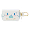 Twinkle Glory Sanrio Cinnamoroll white PU leather key case with embroidered character face and gold buckle