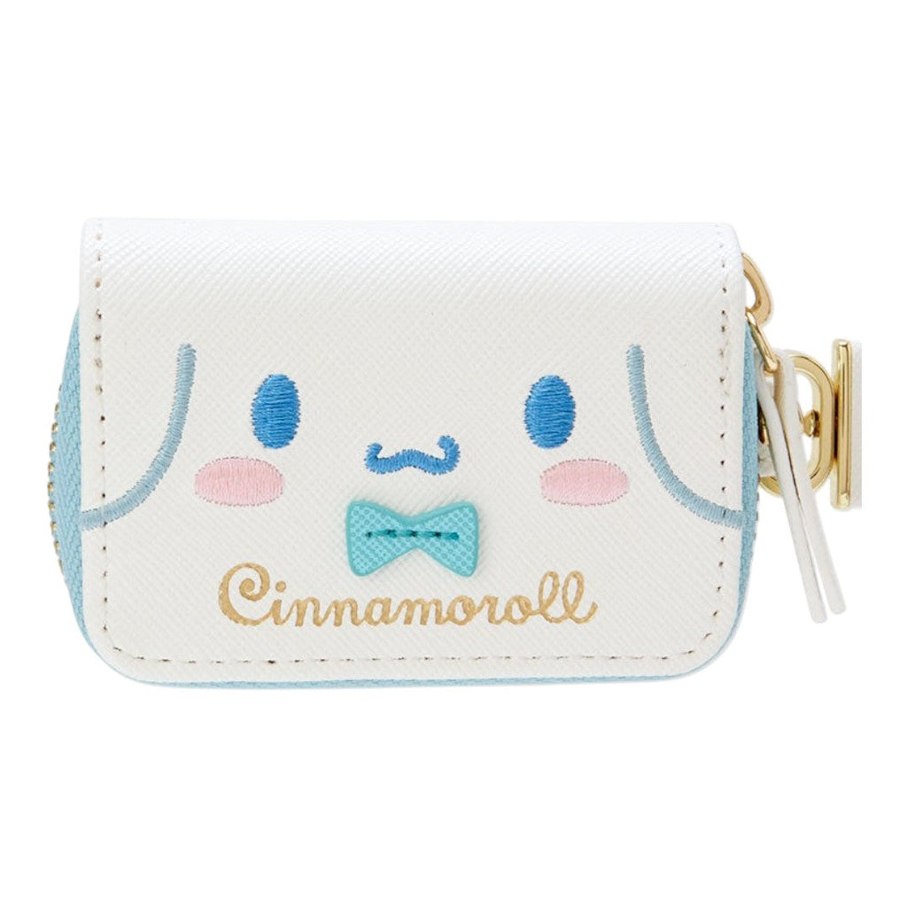 Twinkle Glory Sanrio Cinnamoroll white PU leather key case with embroidered character face and external buckle