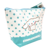 Twinkle Glory Cinnamoroll polyethylene pouch featuring a white and blue polka dot design with a zipper closure.