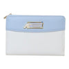 Twinkle Glory Sanrio Cinnamoroll zipper wallet in pastel blue and white with embossed character pattern