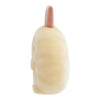 Twinkle Glory San-X Sumikko Gurashi Ebifurai no Shippo flocked keychain in a side profile view with a velvety texture.