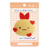 Twinkle Glory San-X Sumikko Gurashi Ebifurai no Shippo plush badge with a wink expression and red felt hearts