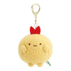 Twinkle Glory San-X Sumikko Gurashi Ebifurai no Shippo round plush keychain in yellow polyester with a gold clip