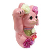 Twinkle Glory Goenneko pink ceramic lucky cat figurine with floral kimono-style patterns and raised paw