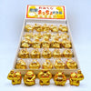 Twinkle Glory Ryukodo gold muscle lucky cat porcelain figurines in a display box for good fortune and prosperity.