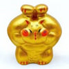 Twinkle Glory gold muscle lucky cat porcelain figurine with hand-painted details for good fortune.