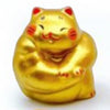 Twinkle Glory hand-painted gold porcelain lucky cat mascot with a muscular design, 4.5cm tall.