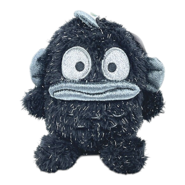 Twinkle Glory Sanrio Hangyodon plush keychain in dark blue fuzzy polyester with embroidered facial features