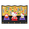 Twinkle Glory Sanrio Hello Kitty 3D resin greeting card featuring decorative Japanese folding screen background