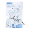 Twinkle Glory Hello Kitty Sparkling Angel acrylic carabiner keychain with a retractable reel and glittery blue finish