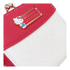 Twinkle Glory Sanrio Hello Kitty bifold wallet in red and white synthetic leather with a metal clasp closure