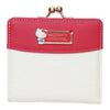 Twinkle Glory Sanrio Hello Kitty bifold wallet in red and white synthetic leather with a gold metal clasp closure