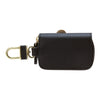 Twinkle Glory Sanrio Hello Kitty black PU leather key case with a gold-tone metal buckle and internal key ring.