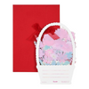 Twinkle Glory Sanrio Hello Kitty greeting card featuring a paper flower basket design with a red envelope