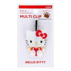 Twinkle Glory Hello Kitty die-cut hair clip with a shimmering glitter finish and iconic red bow on retail packaging