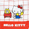 Twinkle Glory Hello Kitty polyethylene pouch featuring a white and red grid pattern with a retro phone graphic