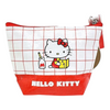 Twinkle Glory Hello Kitty polyethylene pouch featuring a red and white grid pattern with a cute character graphic
