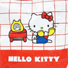 Twinkle Glory Hello Kitty polyethylene pouch featuring a white and red grid pattern with a retro phone graphic