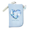 Twinkle Glory Hello Kitty light blue PU pouch with a heart-shaped shaker window filled with glitter and stars