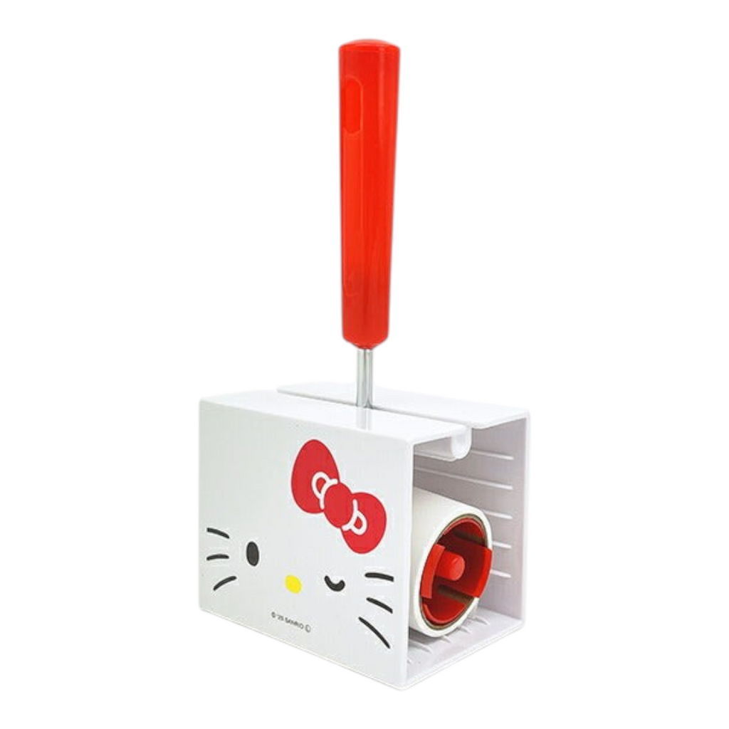 Twinkle Glory Hello Kitty sticky roller cleaner with a white ABS case and a bright red handle for lint removal