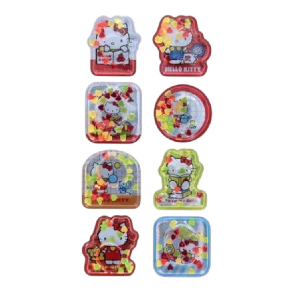 Twinkle Glory Sanrio Hello Kitty water decal sticker sheet with shimmering sequins inside colourful capsules