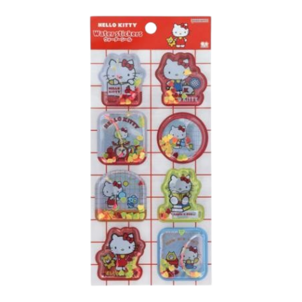 Twinkle Glory Sanrio Hello Kitty water decal sticker sheet with shimmering sequin-filled capsules for scrapbooking
