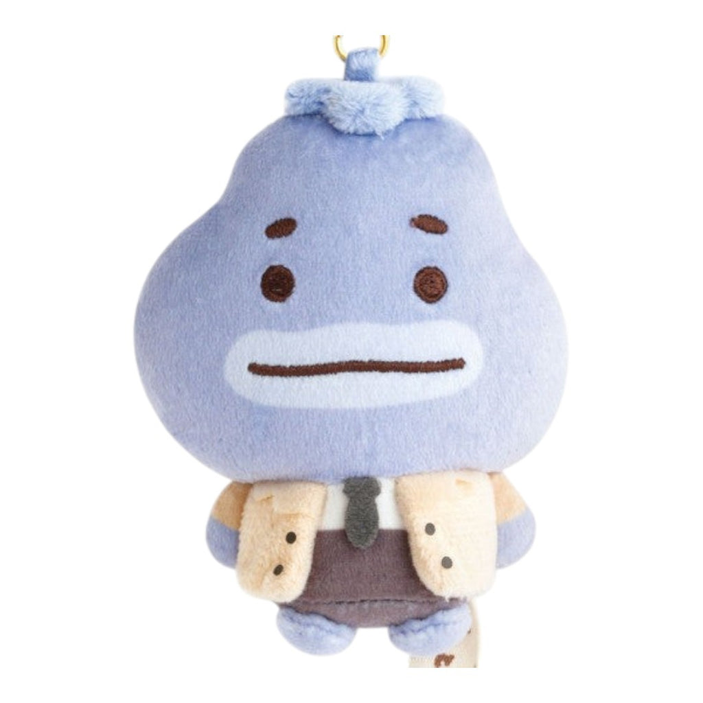 Twinkle Glory San-X Inspector Nasunbo plush keychain featuring a soft purple eggplant character with a tan vest