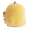 Twinkle Glory San-X Kiiroitori flocked figure in yellow with a soft velvety texture, side view