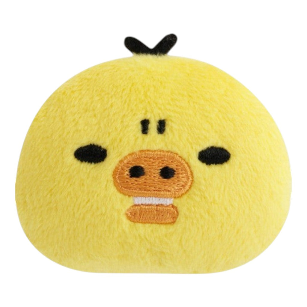 Twinkle Glory San-X Kiiroitori plush badge featuring a yellow bird with a grumpy face expression