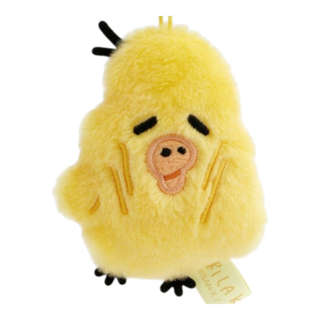 Twinkle Glory San-X Kiiroitori plush keychain featuring a haggard and thin yellow bird from the Stay with Me series.