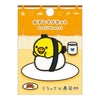 Twinkle Glory San-X Kiiroitori rubber magnet featuring the yellow bird character as a sushi roll on display card