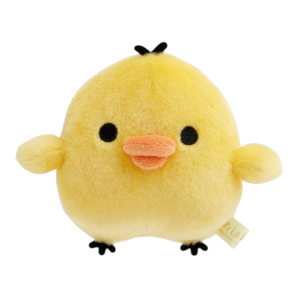 Twinkle Glory San-X Kiiroitori small yellow plush toy with orange beak and black eyes in a standing pose