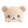 Twinkle Glory San-X Korilakkuma flocked figure featuring a small white bear head with a soft velvety texture
