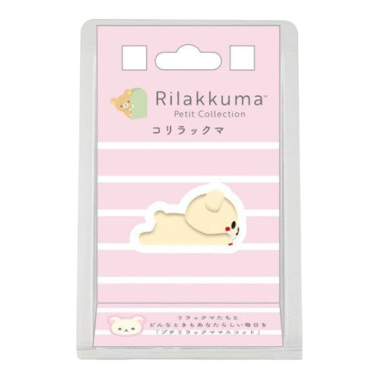 Twinkle Glory San-X Korilakkuma flocked figure in white, featuring a soft velvety texture in original packaging.